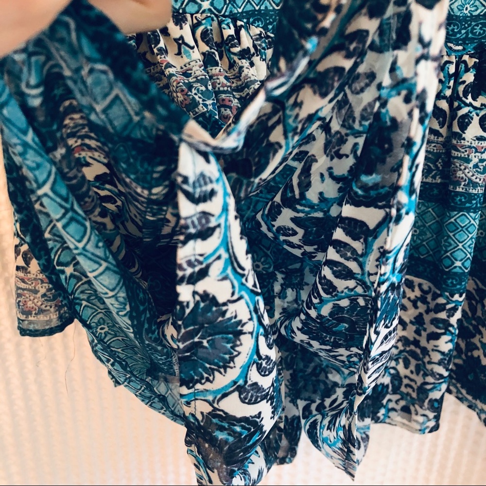 Show Me Your Mumu Blue Waimea Valley Poet Tie Top - Picture 8 of 10